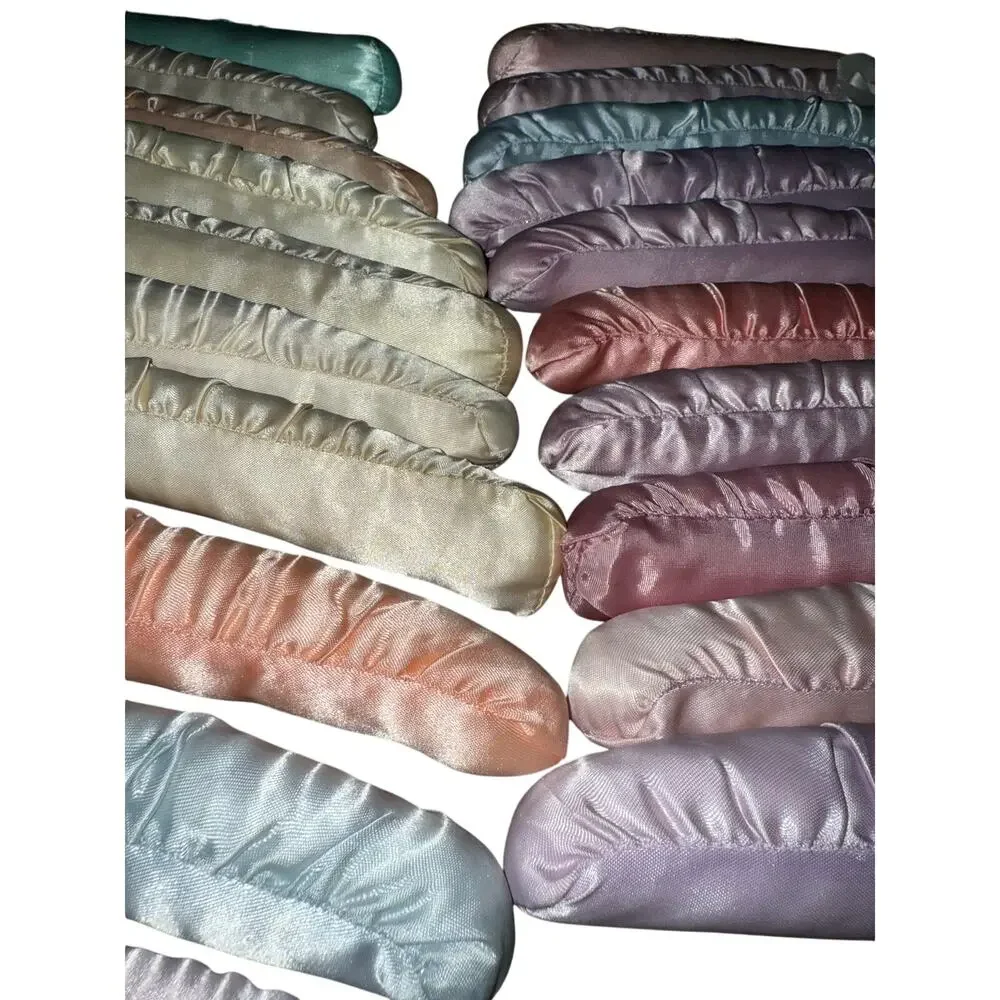 Vintage Satin Padded Hangers Lot of 20 Pastel Pink Blue Ivory Cottagecore Closet